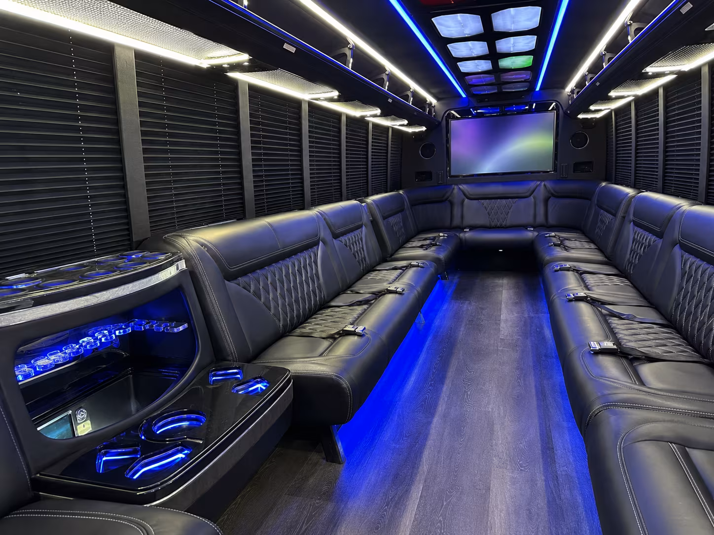 amarillo 20 passenger party bus inside