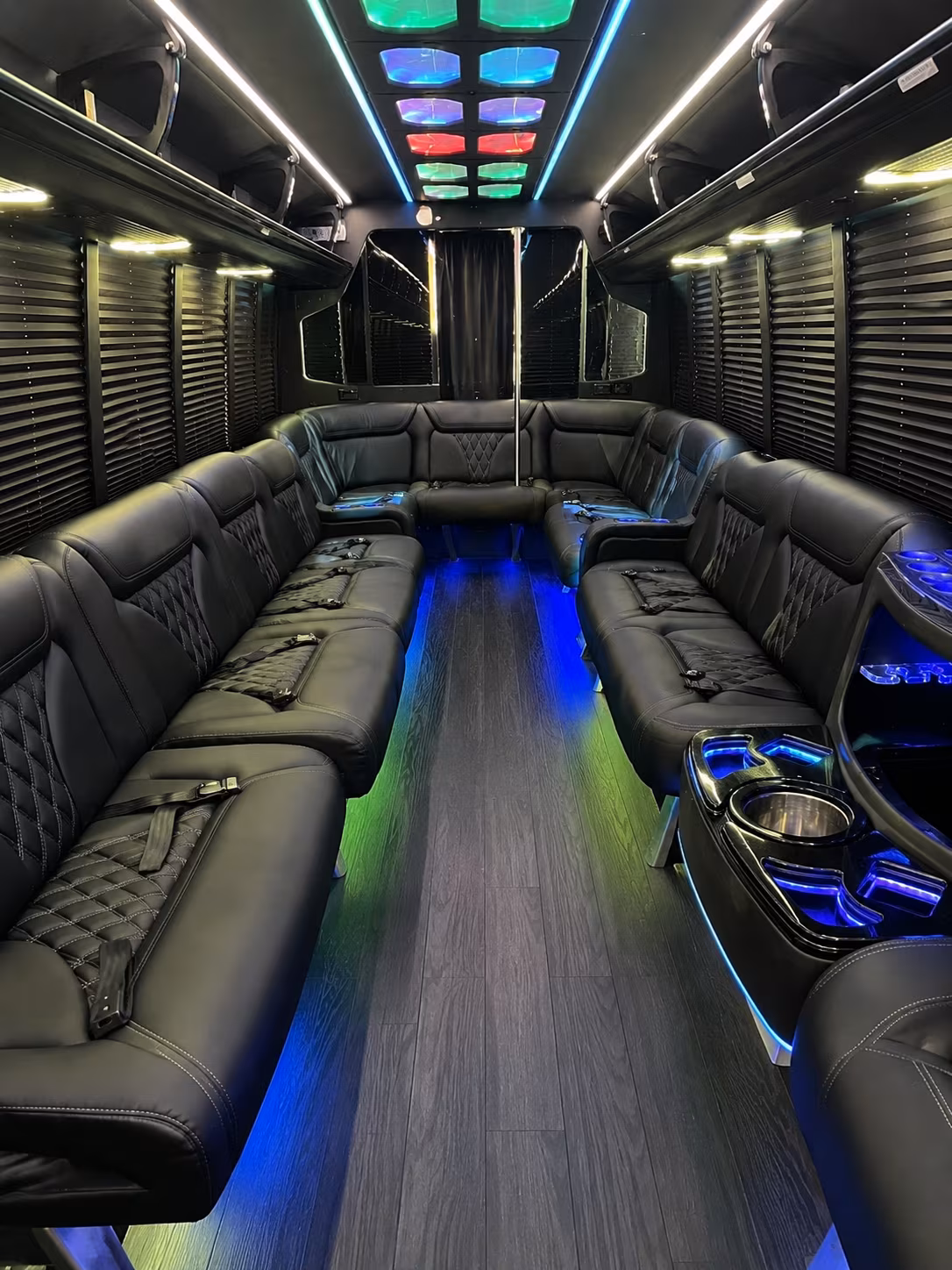 amarillo 20 passenger party bus interior