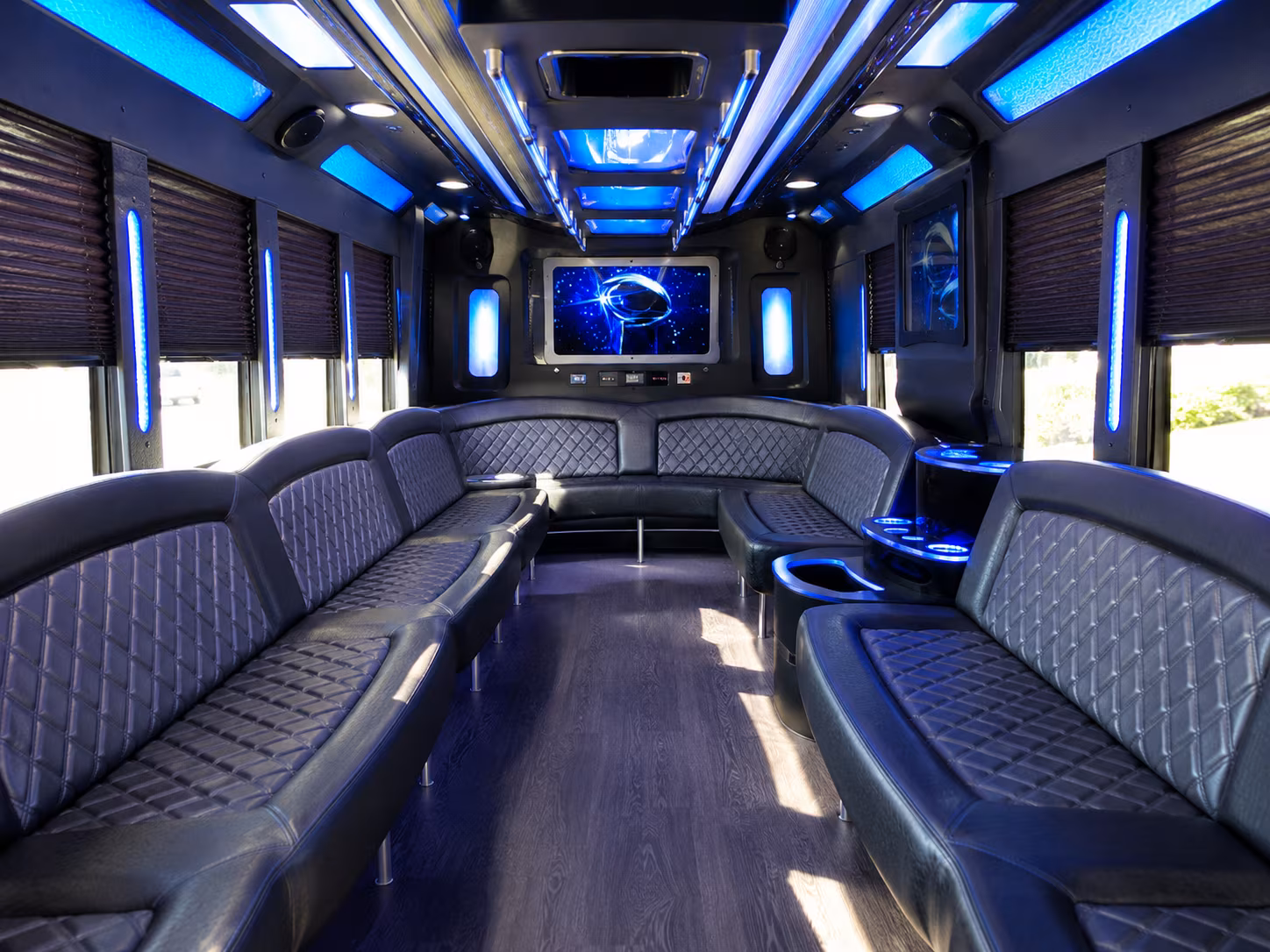 amarillo 28 passenger party bus inside
