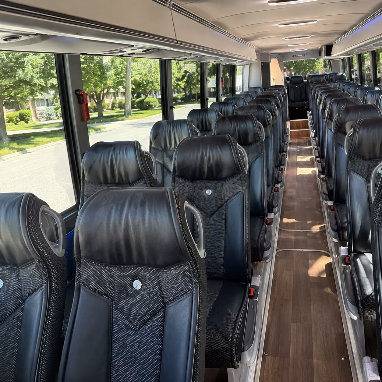 amarillo 40 passenger charter bus inside