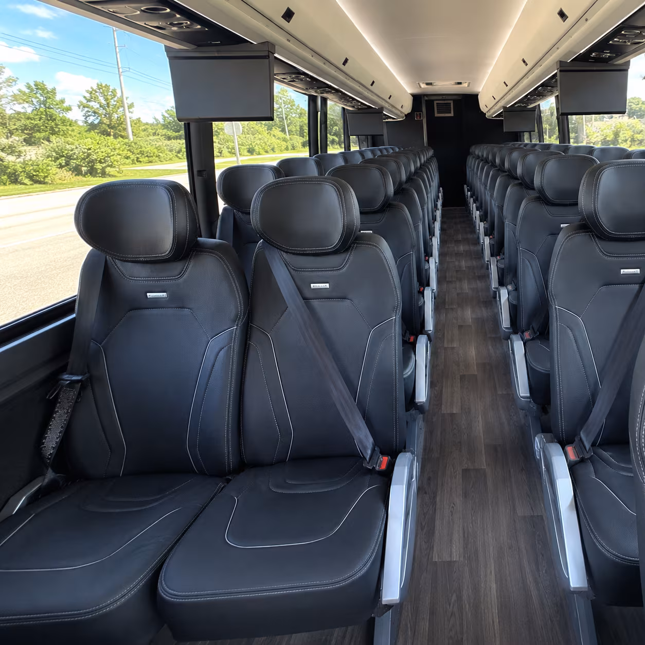 amarillo 47 passenger charter bus inside