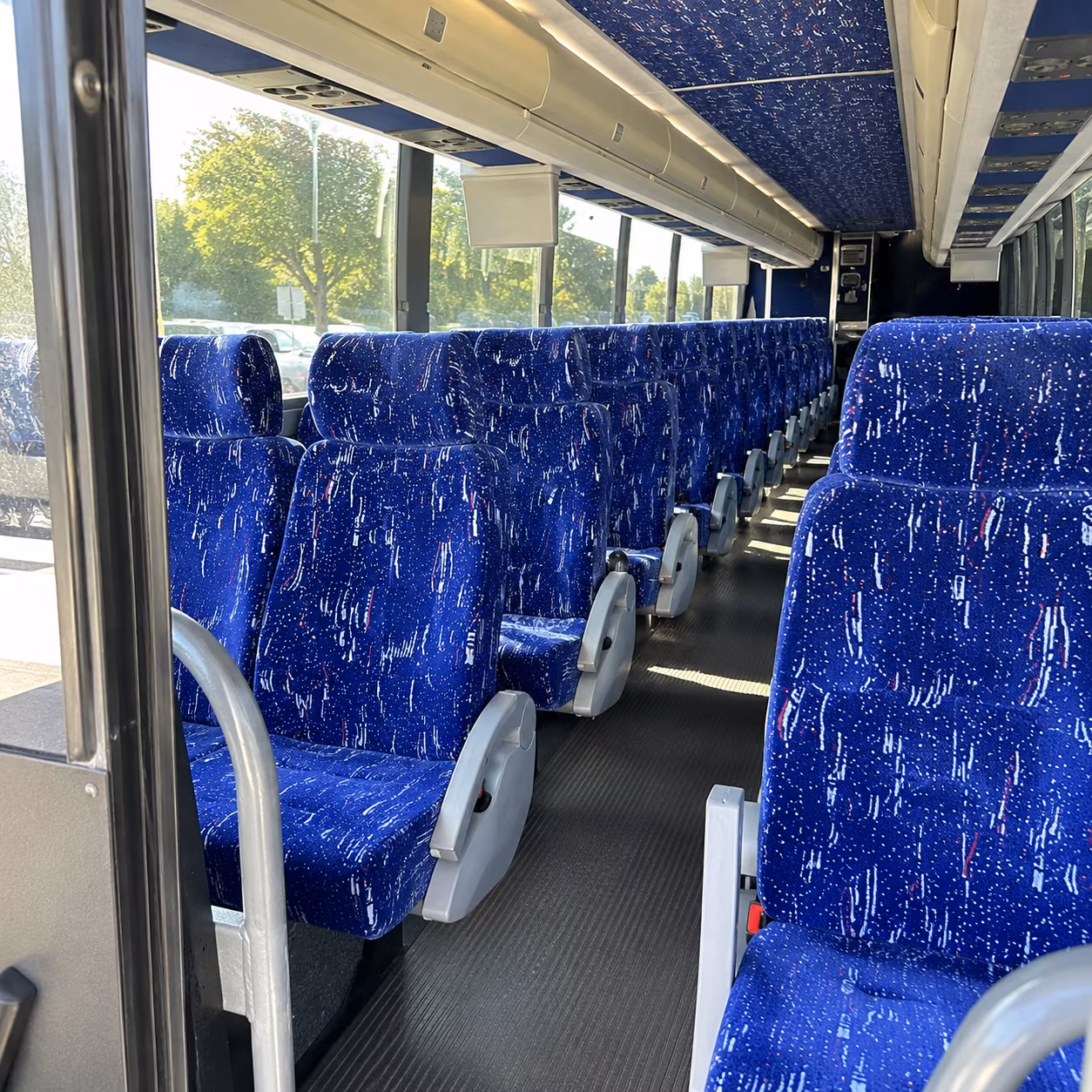amarillo 50 passenger charter bus inside